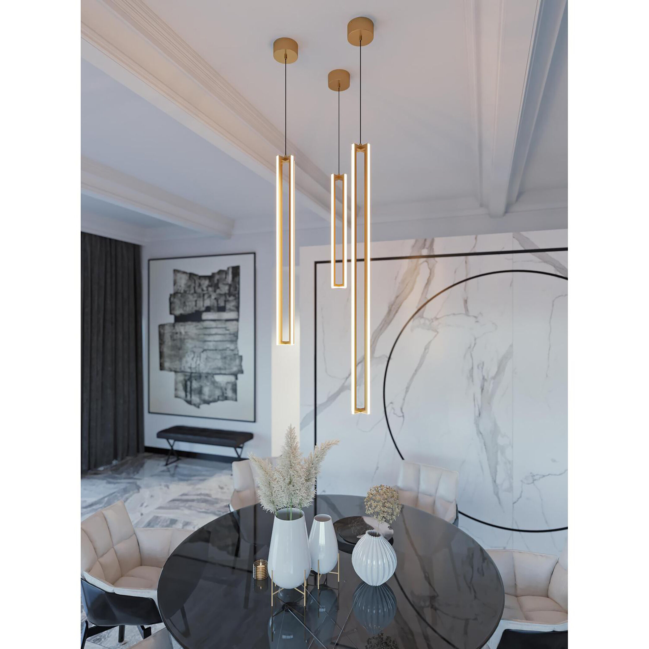 Cass LED 4 inch Gold Pendant Ceiling Light