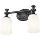 Orion 2 Light 13.75 inch Matte Black Bath Vanity Light Wall Light