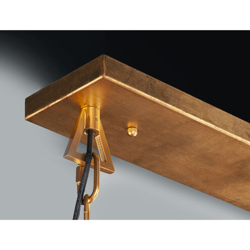 Abode 5 Light 47 inch Gold Leaf/Textured Black Linear Pendant Ceiling Light in Gold Leaf and Textured Black, E12 Candelabra