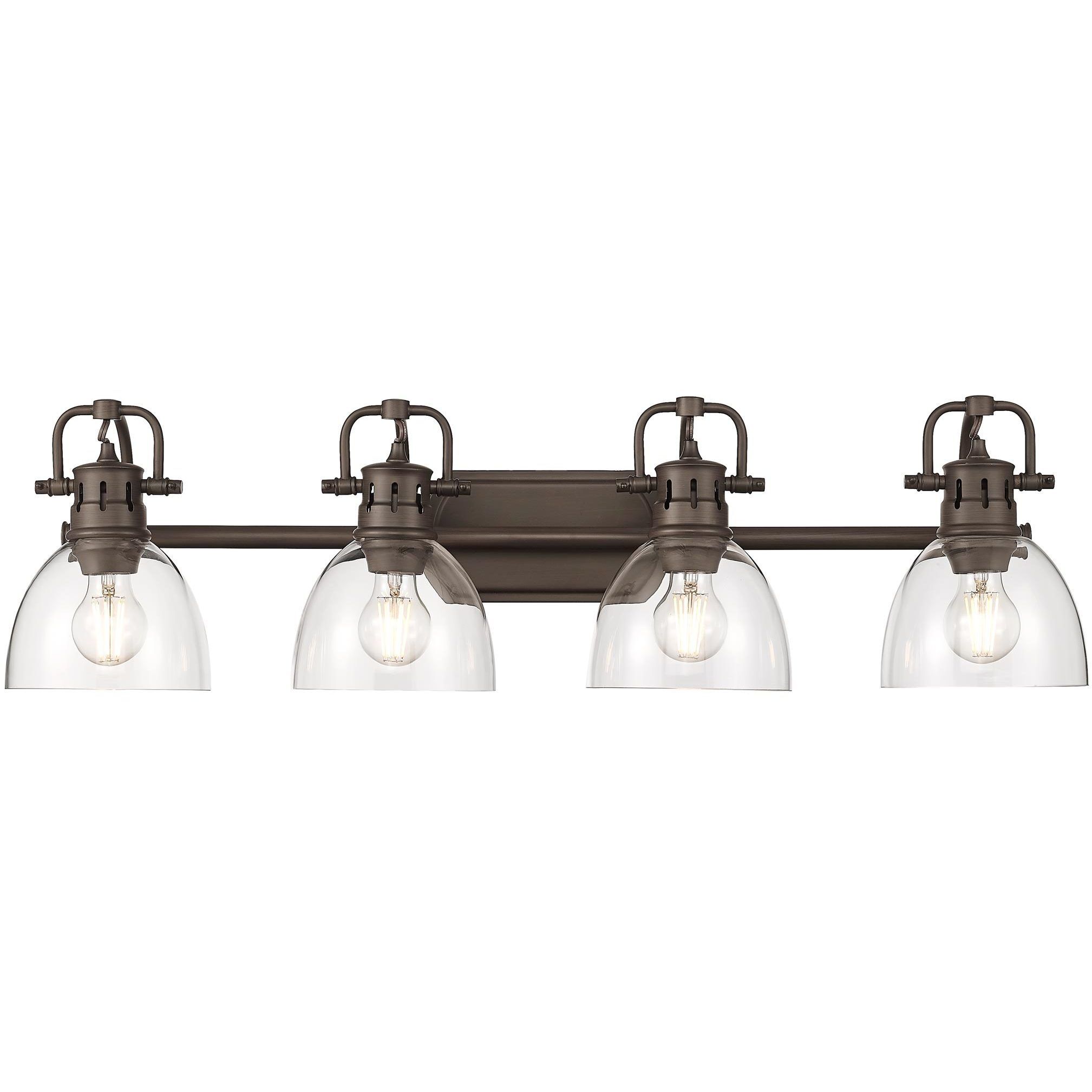 Yep Duncan Vanity Wall Light in Rubbed Bronze, Clear Glass