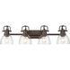 Yep Duncan Vanity Wall Light in Rubbed Bronze, Clear Glass