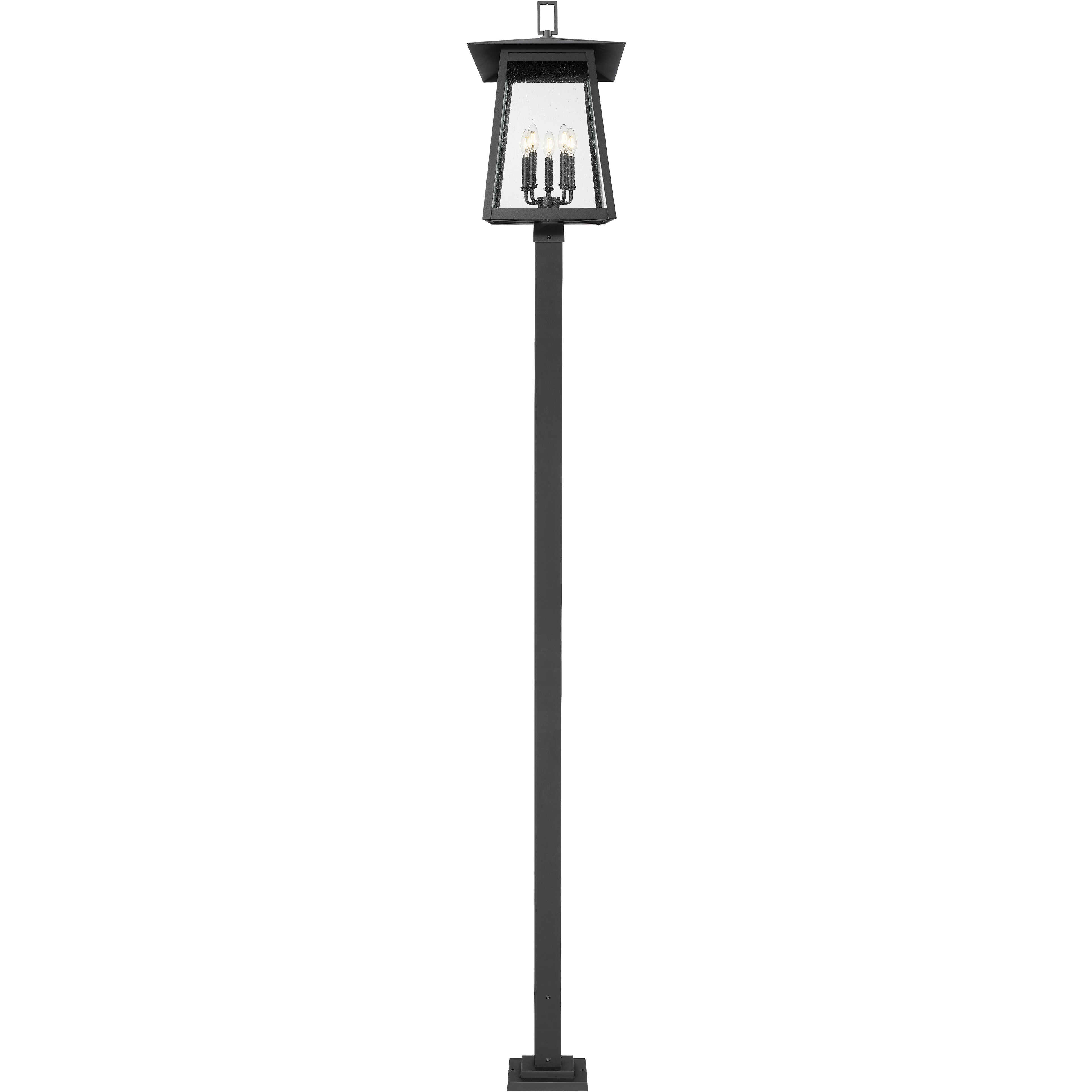 Rainer 5 Light 120 inch Black Outdoor Post Mounted Fixture in G9
