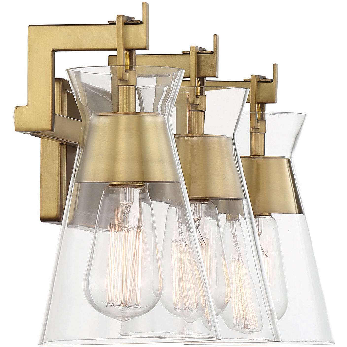 Lakewood 3 Light 24 inch Warm Brass Bathroom Vanity Light Wall Light, Essentials