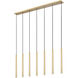 Forest Linear Chandelier Ceiling Light in Modern Gold