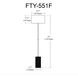 Felicity 55 inch 100.00 watt Matte Black with Beige Decorative Floor Lamp Portable Light