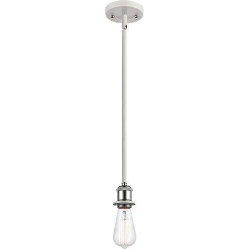 Ballston Bare Bulb LED 5 inch White and Polished Chrome Pendant Ceiling Light, Ballston