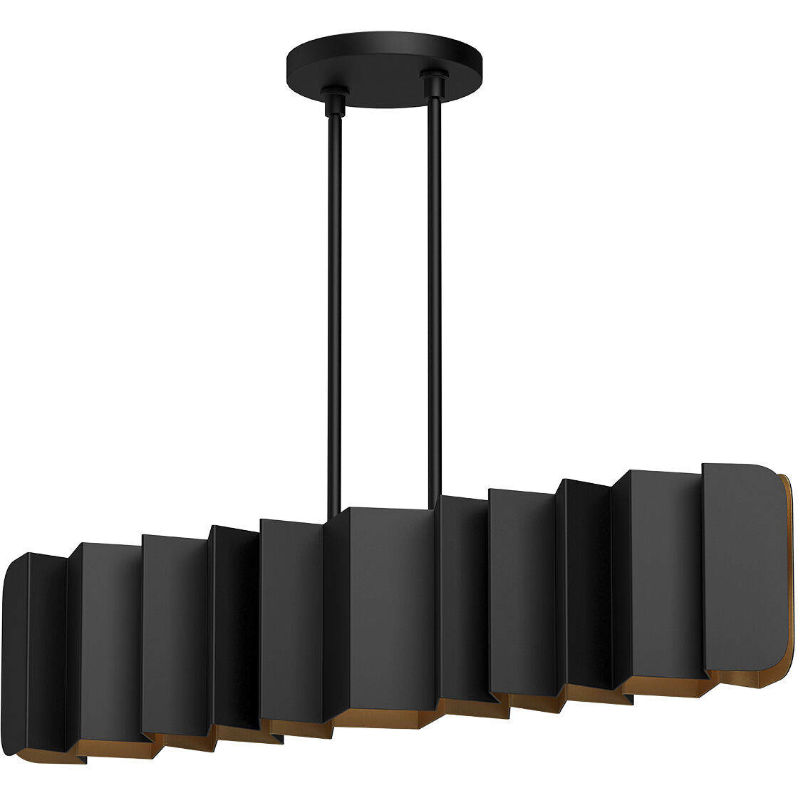 Akira 6 Light 42 inch Black/Gold Linear Pendant Ceiling Light