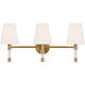 C&M by Chapman & Myers Hanover 3 Light 24.63 inch Burnished Brass Bath Vanity Wall Sconce Wall Light