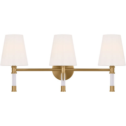 C&M by Chapman & Myers Hanover 3 Light 24.63 inch Burnished Brass Bath Vanity Wall Sconce Wall Light