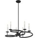 Monteray 6 Light 28 inch Black with Satin Nickel Chandelier Ceiling Light