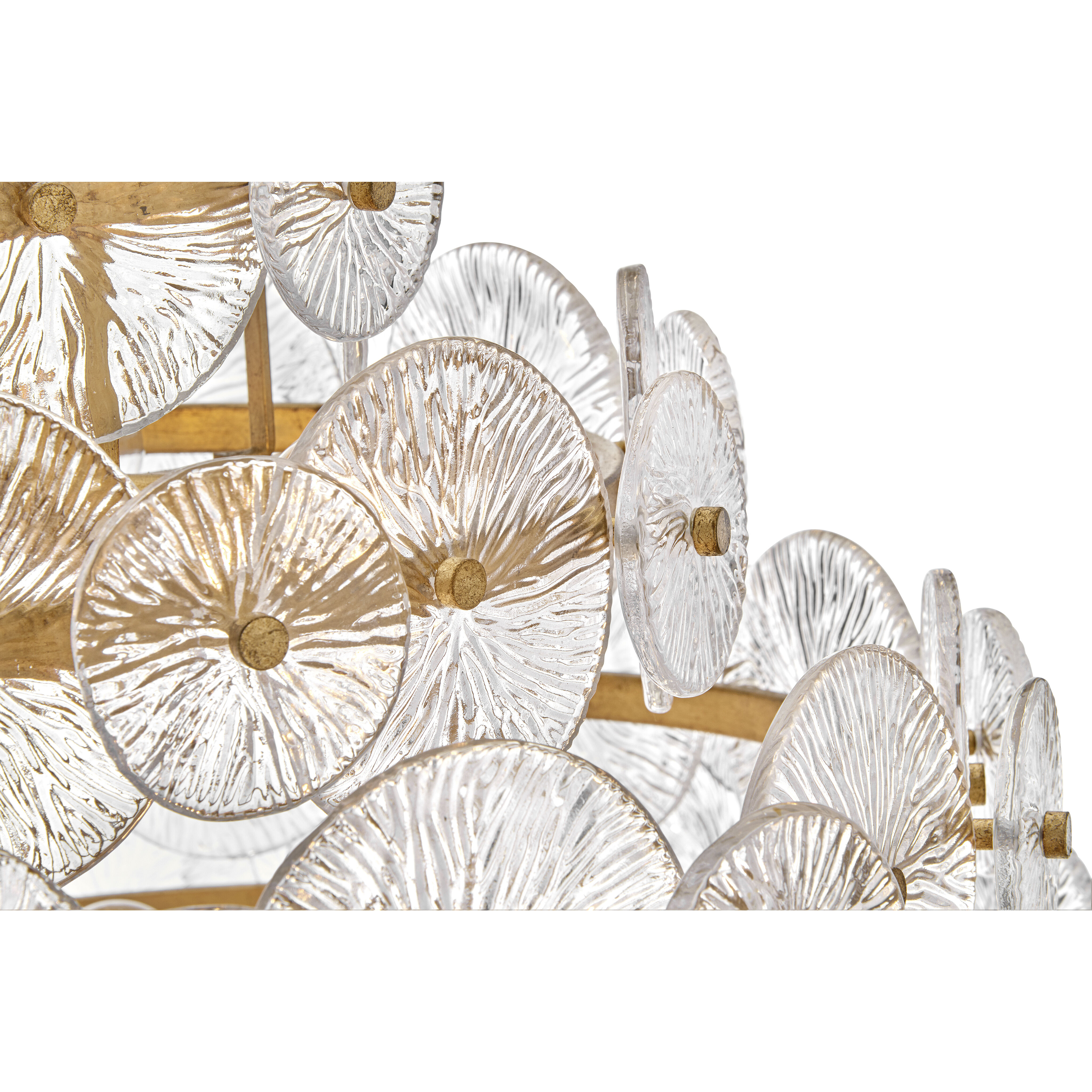 Rene LED 28.5 inch Distressed Brass Chandelier Ceiling Light