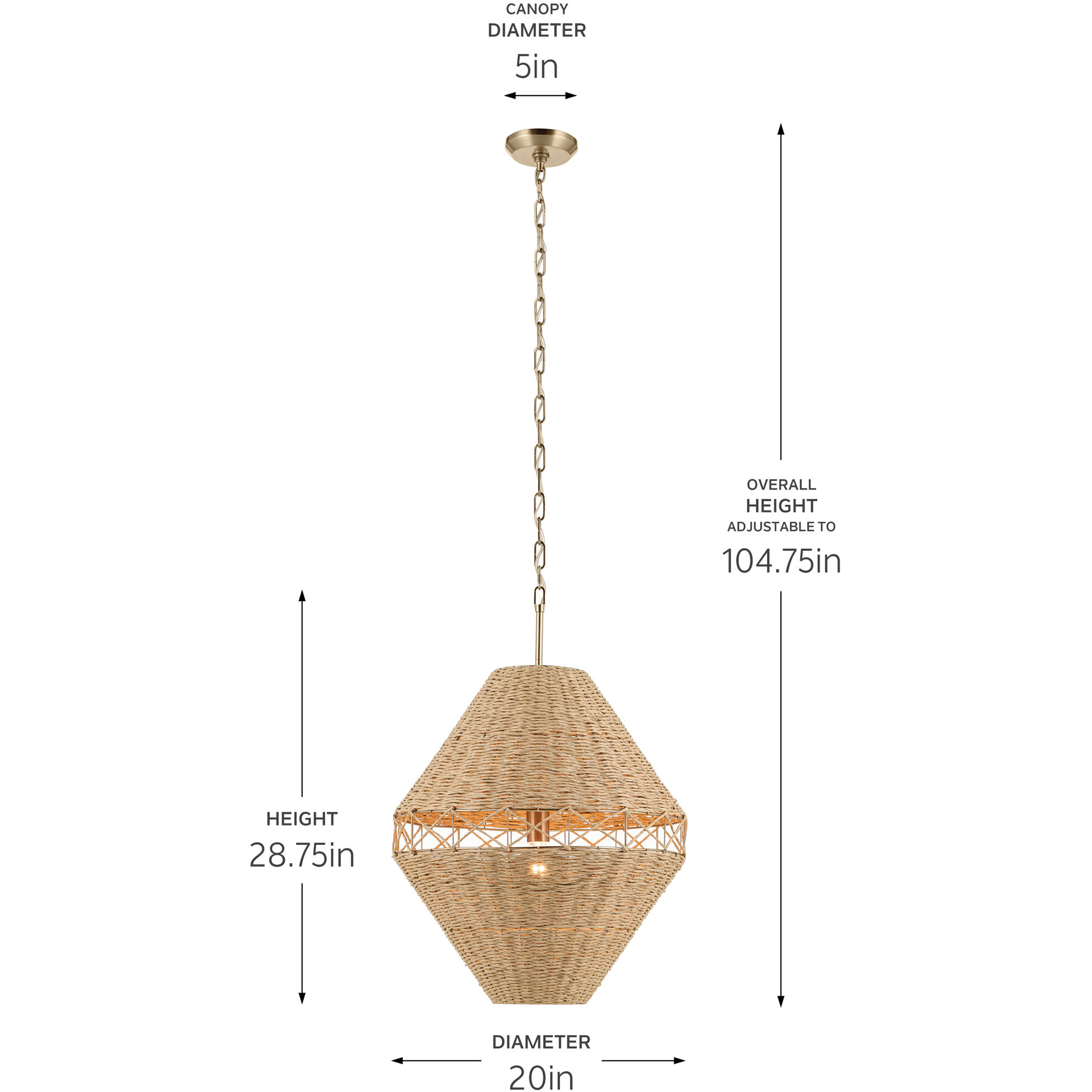 Lulo 1 Light Champagne Bronze Pendant Ceiling Light