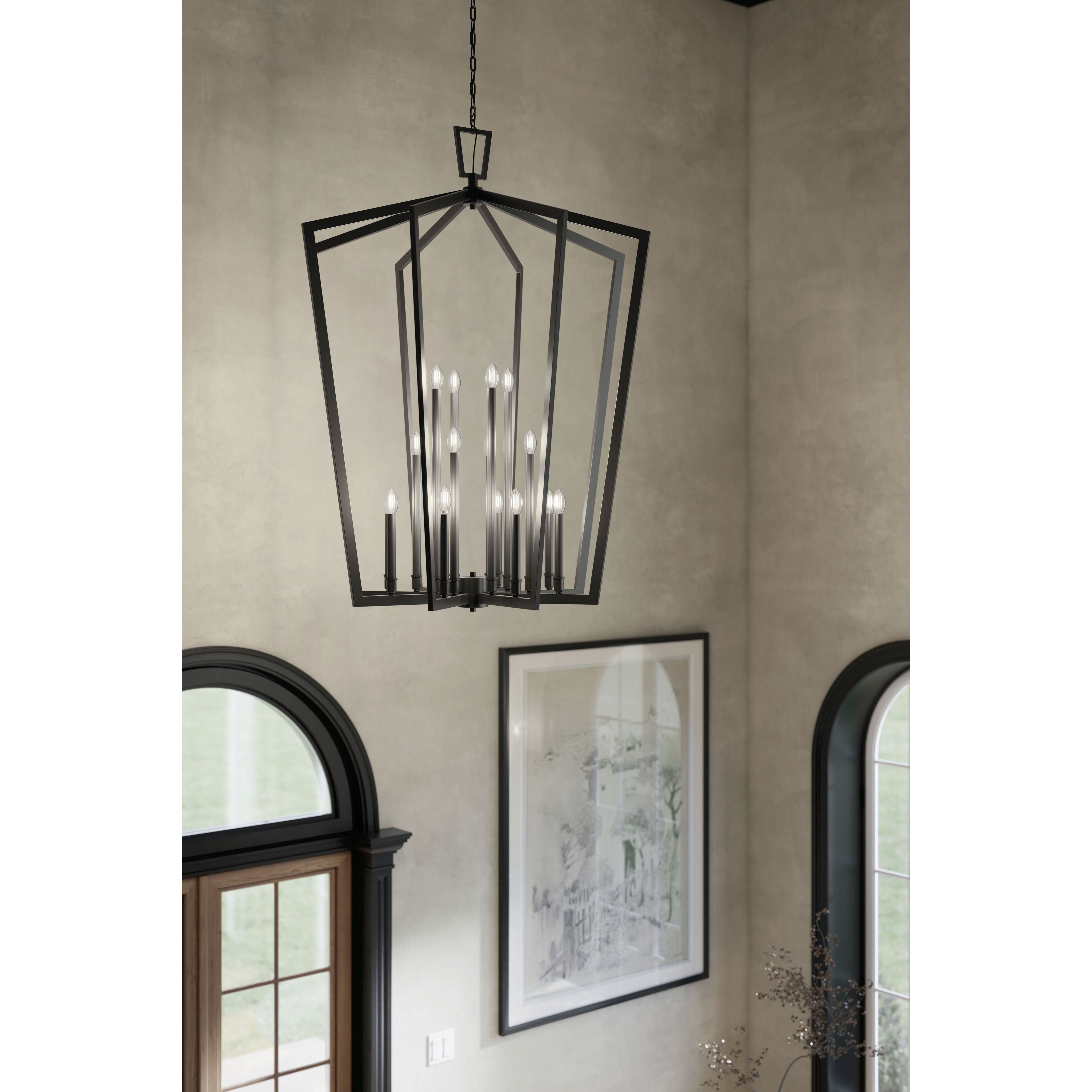 Abbotswell 16 Light Black Pendant Ceiling Light