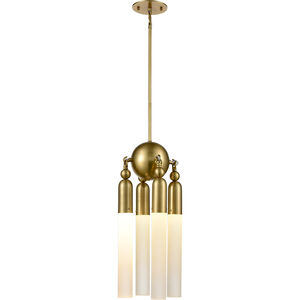 Fusion 4 Light 10 inch Aged Brass Pendant Ceiling Light