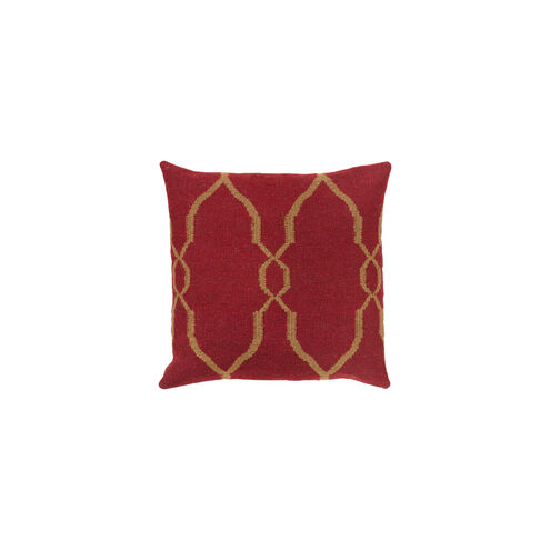 Fallon 22 X 22 inch Dark Red and Dark Brown Throw Pillow