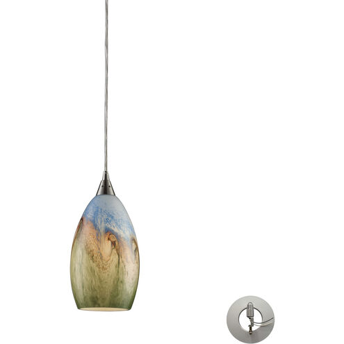 Geologic 1 Light 6 inch Satin Nickel Mini Pendant Ceiling Light
