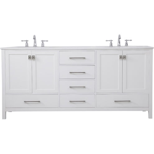 Irene 72 X 22 X 34 inch White Vanity Sink Set