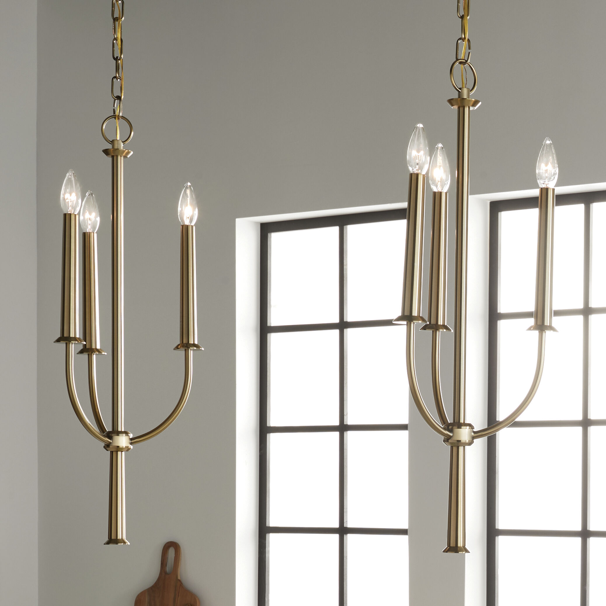 Florence 3 Light 11.25 inch Brushed Natural Brass Chandelier Ceiling Light