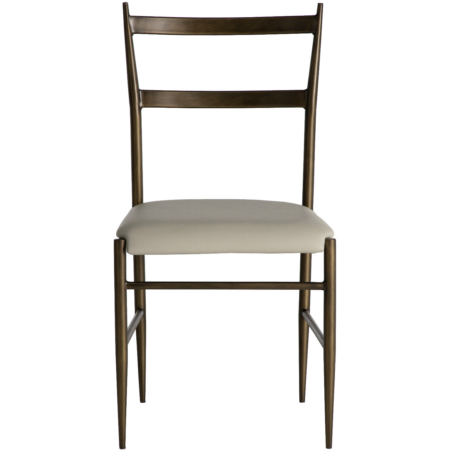 Ward Brushed Brass / White Leather Dining Chair