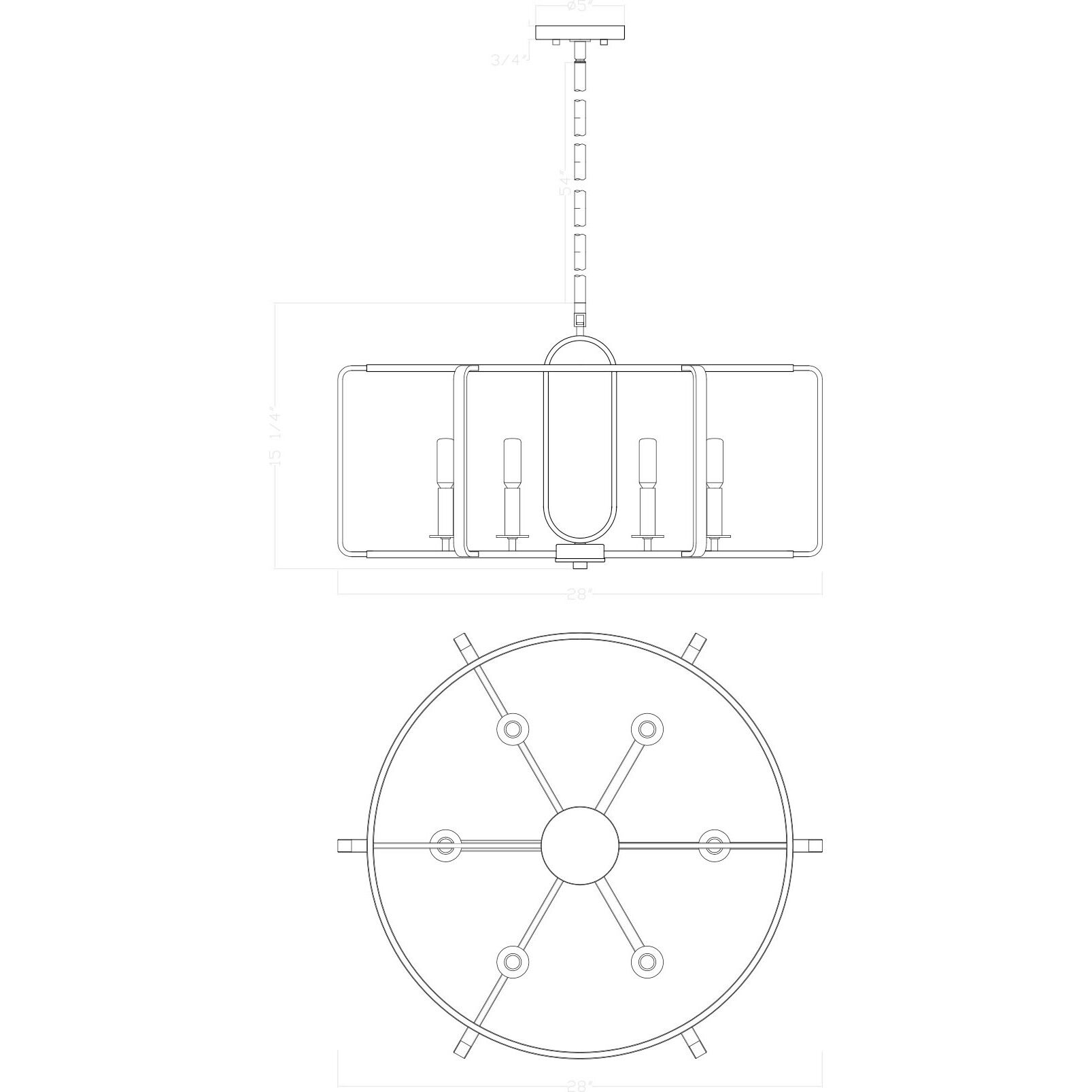 Santina 6 Light 28 inch English Bronze Chandelier Ceiling Light