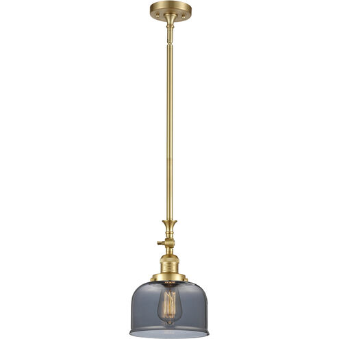Franklin Restoration Bell LED 8 inch Satin Gold Mini Pendant Ceiling Light in Plated Smoke, Franklin Restoration