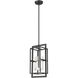Milbank 4 Light 10 inch Black with White Candle Sleeves Pendant Ceiling Light