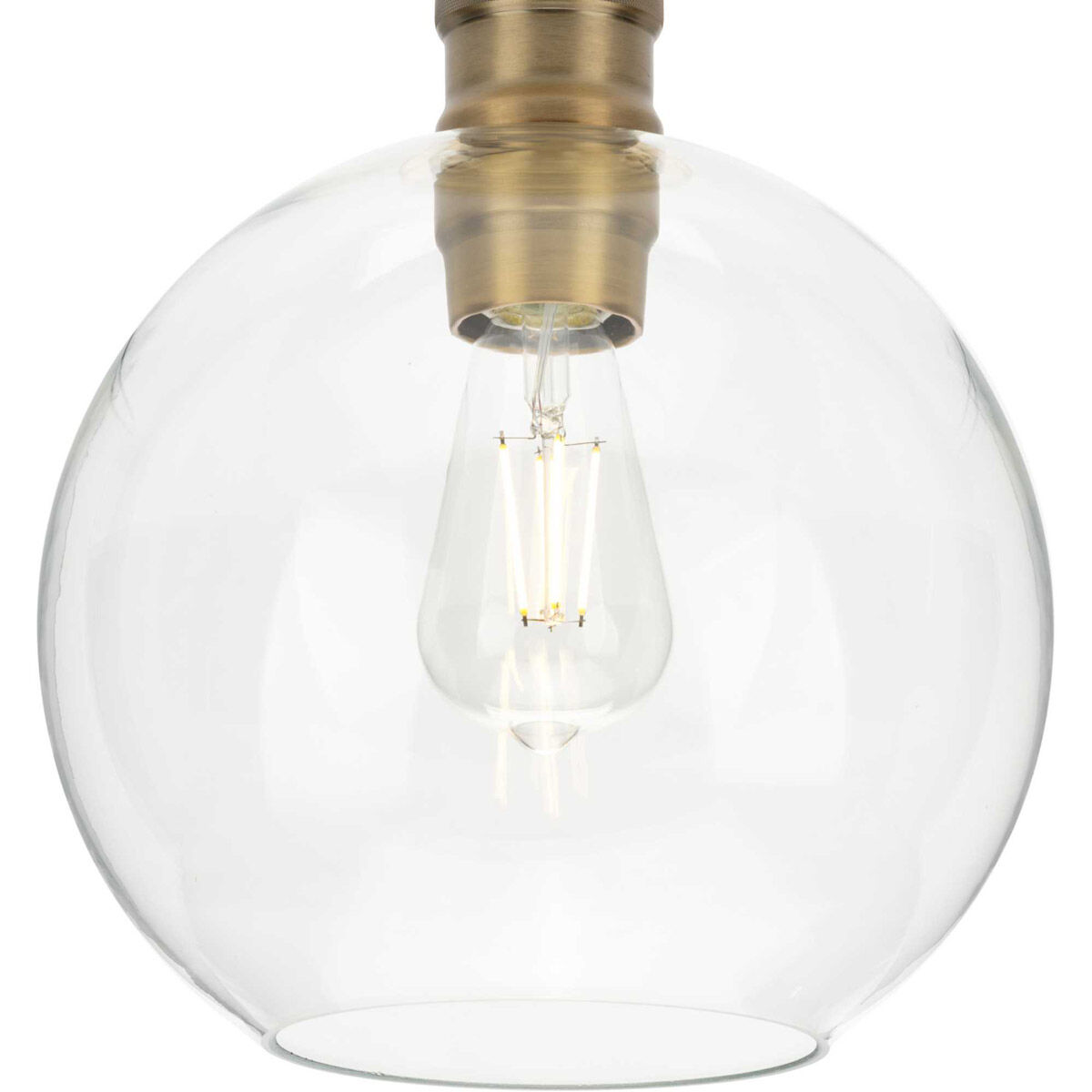 Hansford 1 Light 10 inch Vintage Brass Flush Mount Ceiling Light