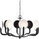 Tirtoff 8 Light 44 inch Satin Black/Sugar White Chandelier Ceiling Light