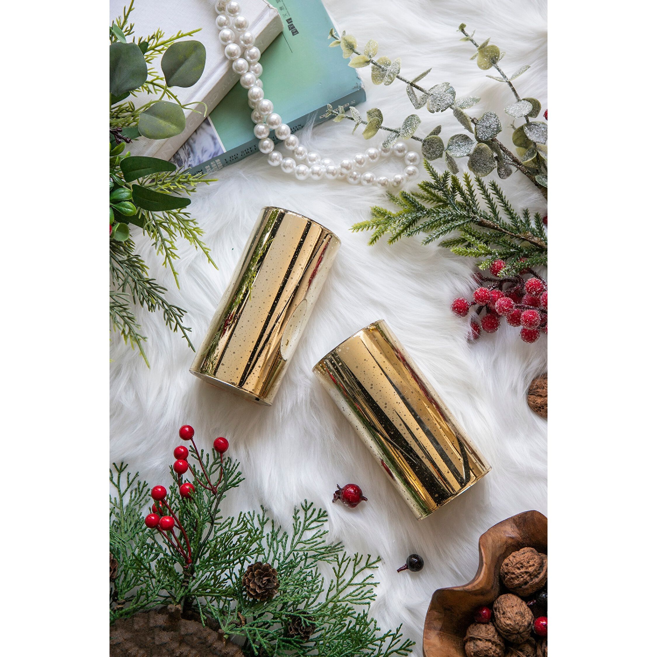 Speckled 6 X 3 inch LED Candle