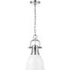 Yep Duncan 1 Light 8.88 inch Chrome Pendant Ceiling Light in White, Small