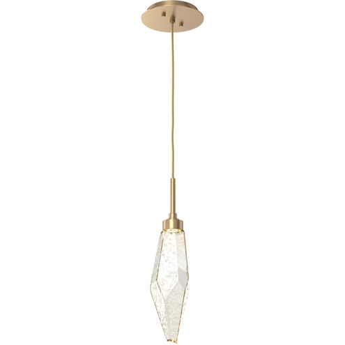 Rock Crystal LED 3.9 inch Novel Brass Pendant Ceiling Light in Chilled Amber, 2700K LED