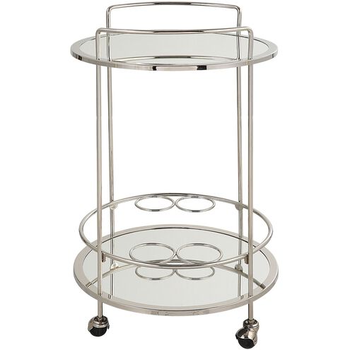 Uttermost 22895 Spritz Polished Chrome and Mirror Bar Cart