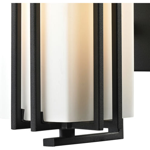 Croftwell 1 Light 12 inch Textured Matte Black Outdoor Wall Sconce in Incandescent