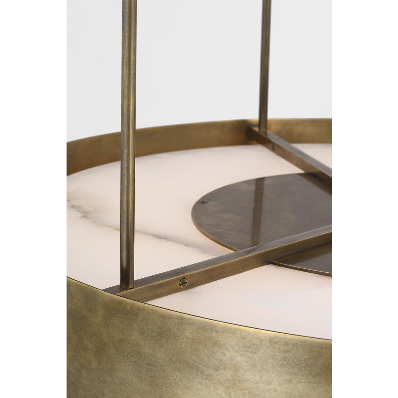 Anne-Marie Barton Armise LED 27.5 inch Mottled Brass Drum Chandelier Ceiling Light