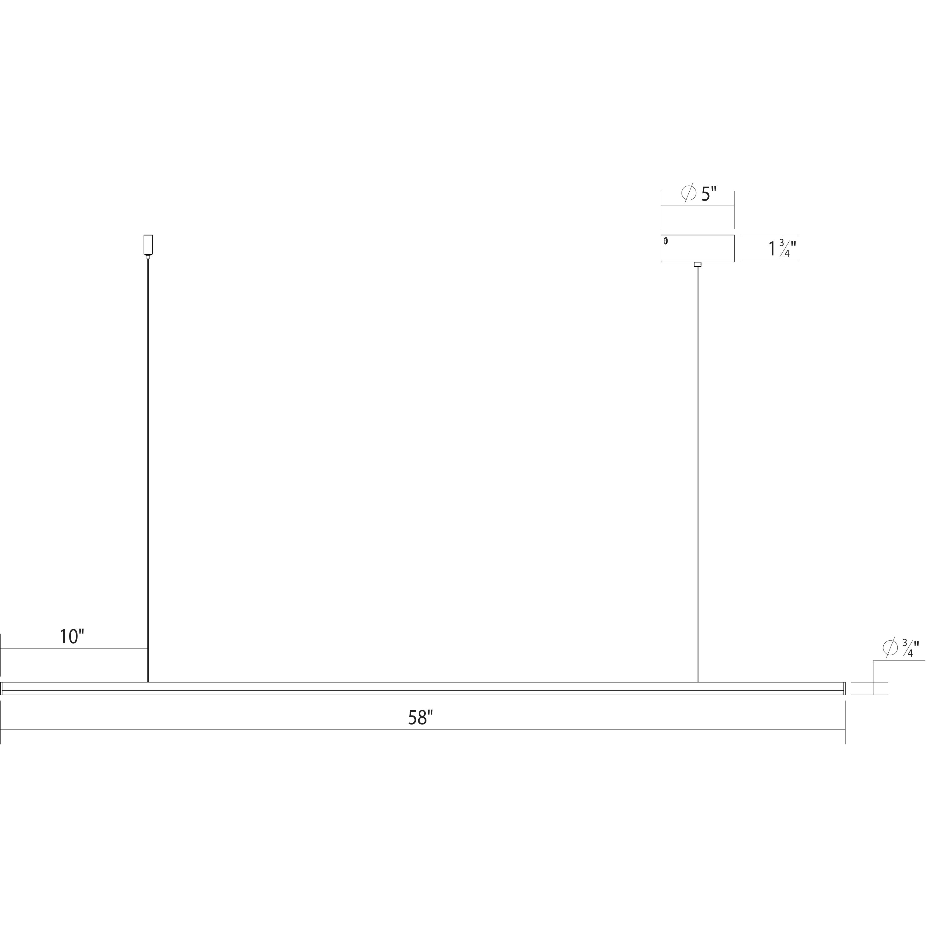 Fino LED 58 inch Polished Chrome Linear Pendant Ceiling Light in 3500K