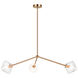 Novo 3 Light 30.38 inch Aged Gold Brass Pendant Ceiling Light in Aged Gold Brass and Clear