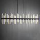 Harmonix LED 56 inch Black and Aged Brass Linear Chandelier Ceiling Light in 56in.