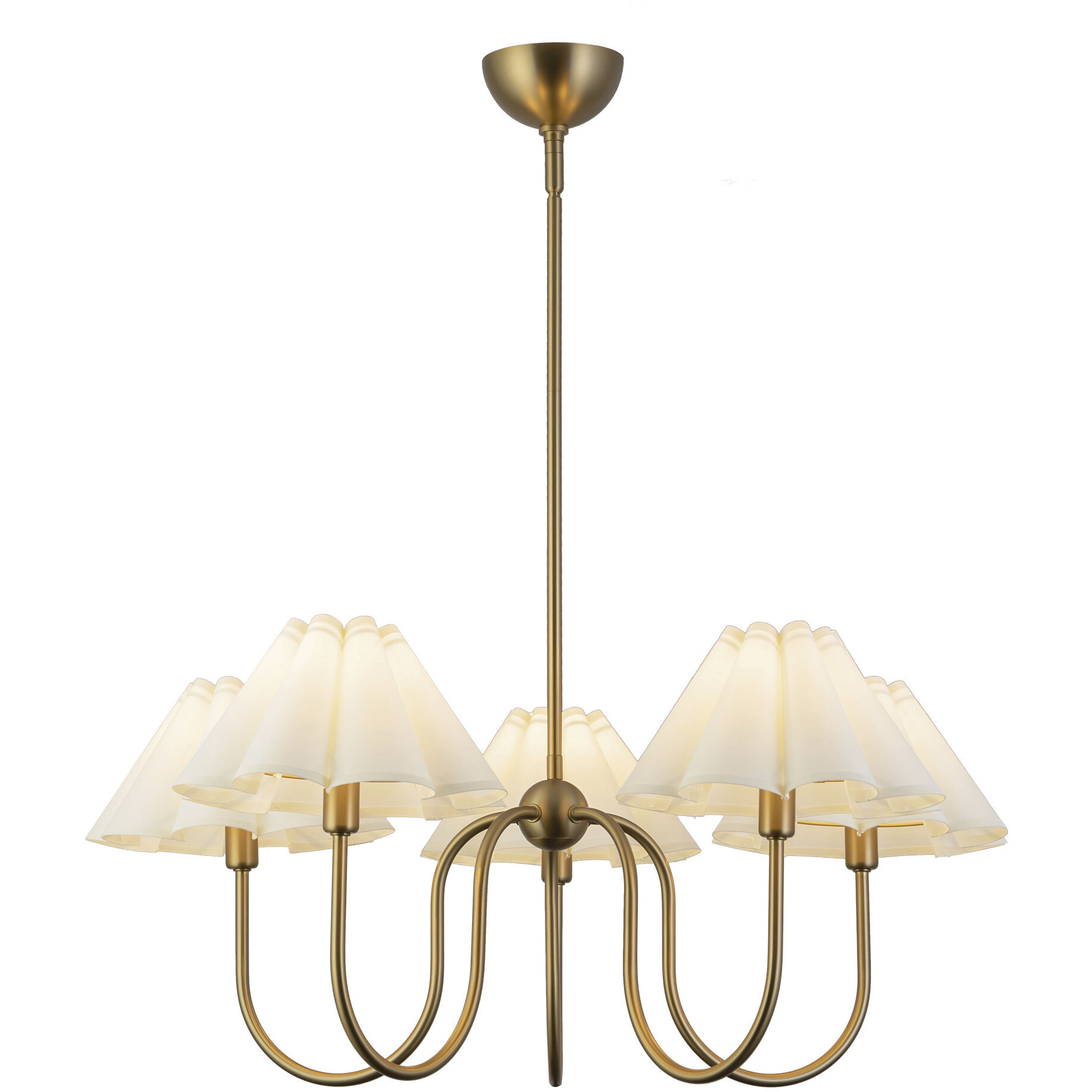 Alora Mood Rosemary 5 Light 31.13 inch Brushed Gold/Folded White Chandelier Ceiling Light in Brushed Gold and Folded White