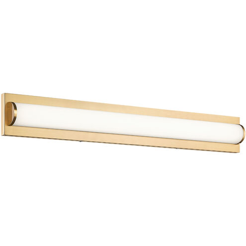 Psyra LED 34 inch Aged Gold Brass Bath Vanity Light Wall Light