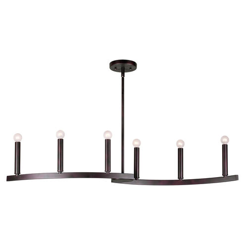 Signature 6 Light 41.5 inch Antique Bronze Island Pendant Ceiling Light