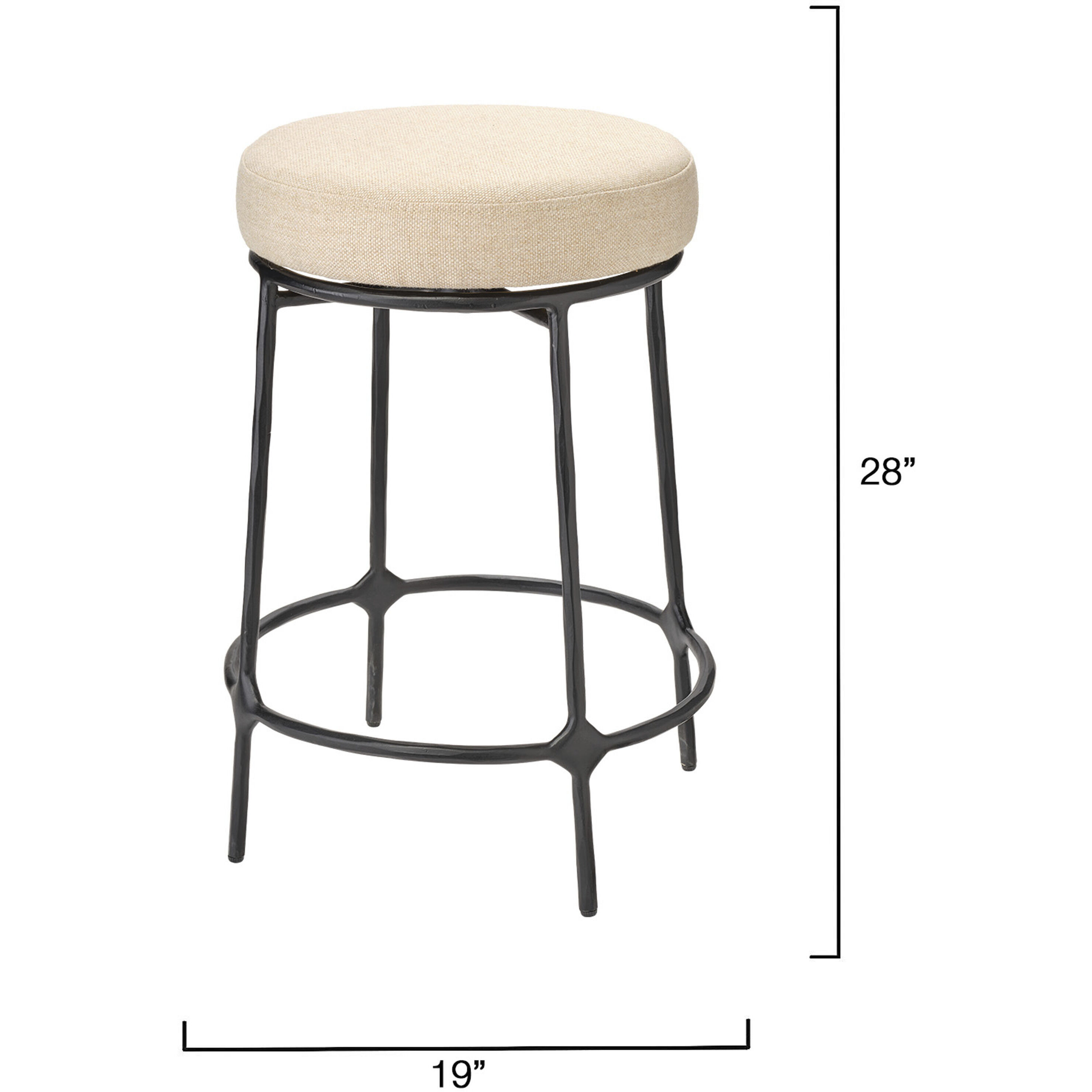 Asteria 25 inch Black and Beige Counter Stool, Inline