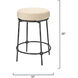 Asteria 25 inch Black and Beige Counter Stool, Inline