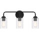 Stowe 3 Light 22 inch Flat Black Vanity Light Wall Light