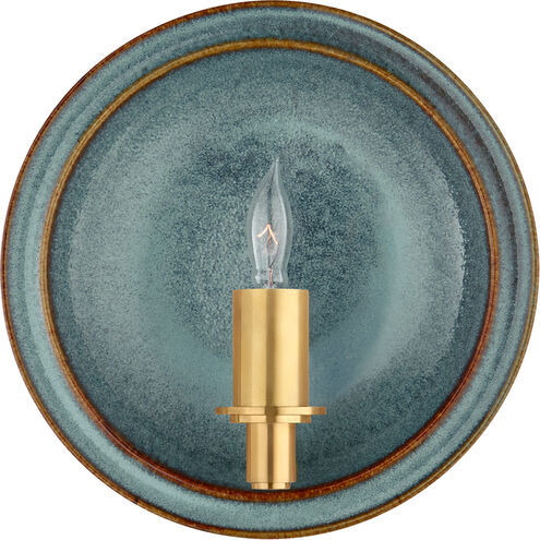 Christopher Spitzmiller Leeds 1 Light 8.25 inch Oslo Blue Round Sconce Wall Light, Small