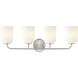 Laphia 4 Light 28 inch Brushed Nickel Bathroom Vanity Light Wall Light