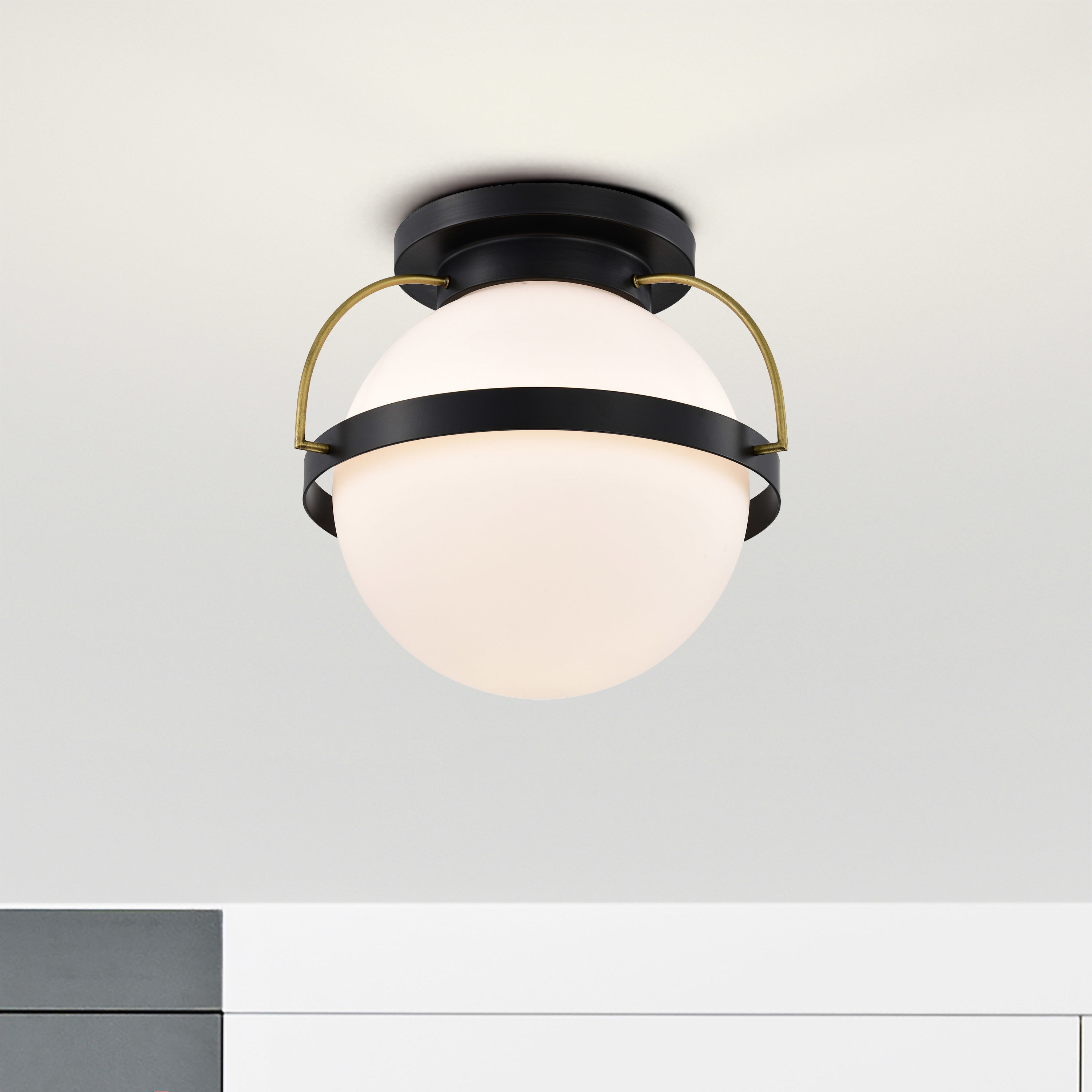 Lakeshore 1 Light 18 inch Matte Black Flush Mount Ceiling Light
