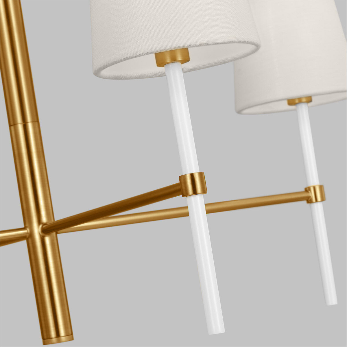 kate spade new york Monroe 4 Light 28 inch Burnished Brass Chandelier Ceiling Light in Burnished Brass / Gloss White