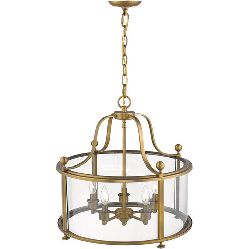 Wyndham 5 Light 21 inch Heirloom Brass Chandelier Ceiling Light in 24