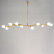 Blossom LED 17.25 inch Natural Aged Brass Multi-Light Pendant Ceiling Light