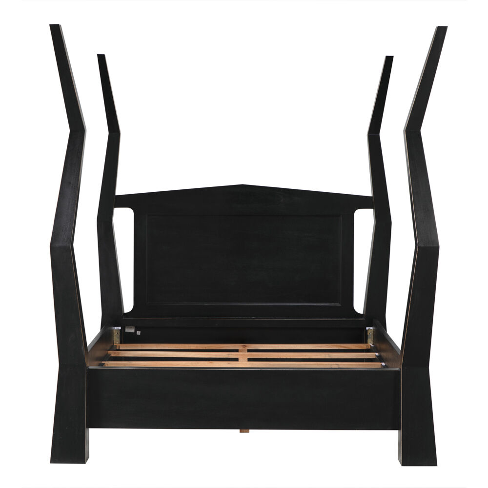 Patras Hand Rubbed Black Bed, Queen